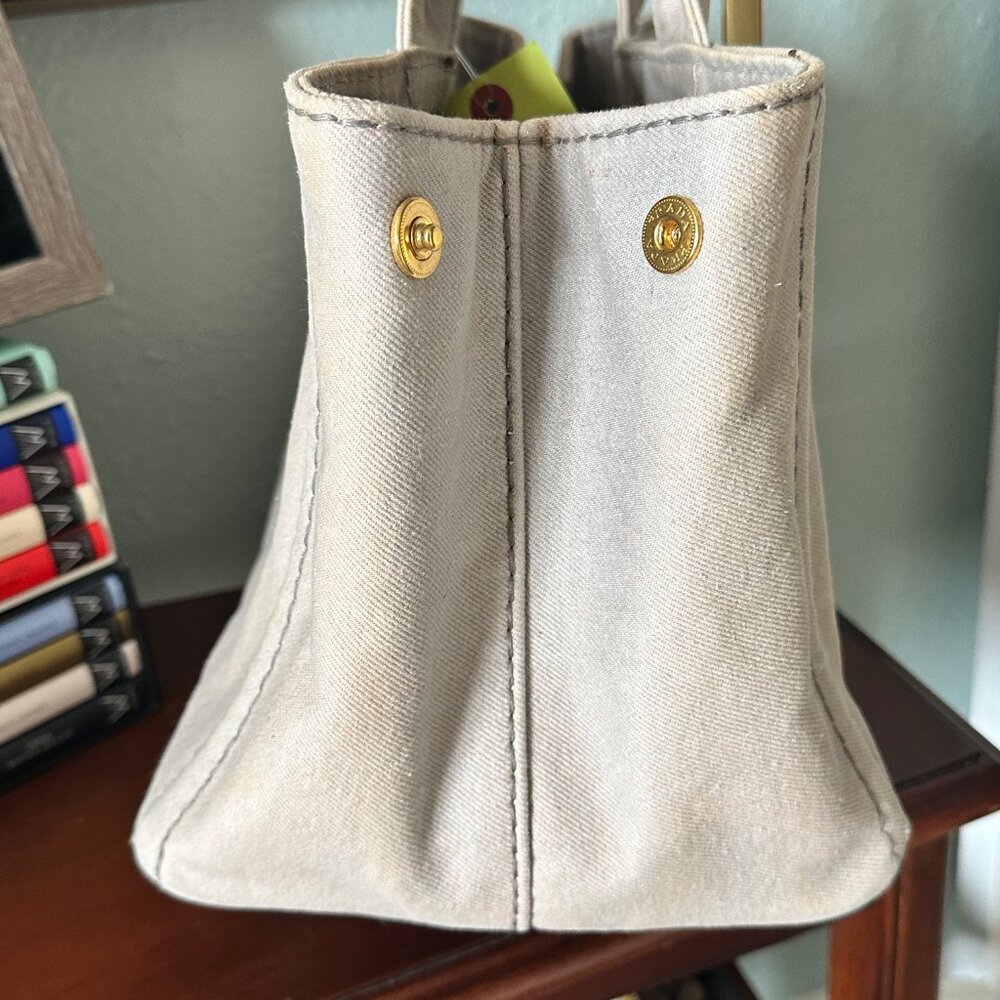 Prada Beige Canvas Tote Satchel - Picture 6 of 17